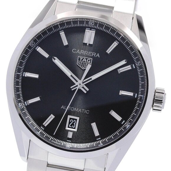 TAG HEUER Carrera Caliber 5 WBN2110 Date black Dial Automatic Men's Watch - Picture 1 of 6